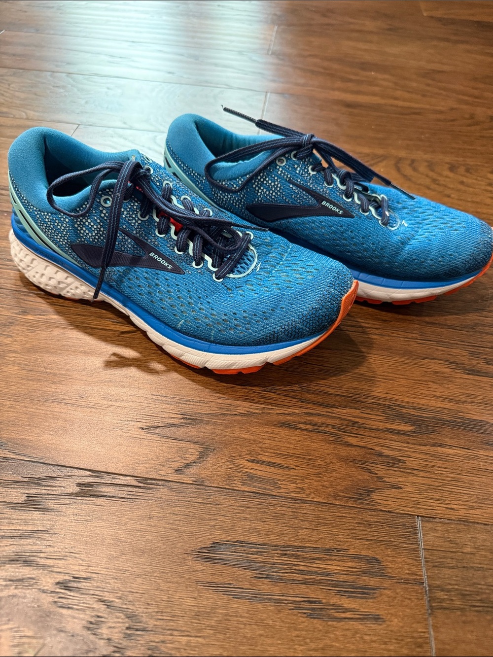 Brooks Women’s Running Shoes - Teal Blue with Orange Trim ghost 11